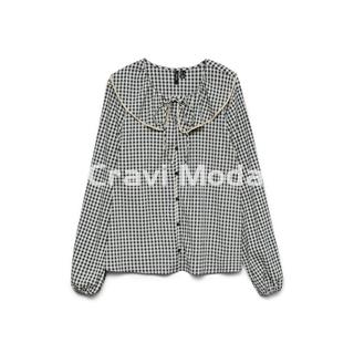 BLUSA DE CUADRO VICHY AZUL - Imagen 1