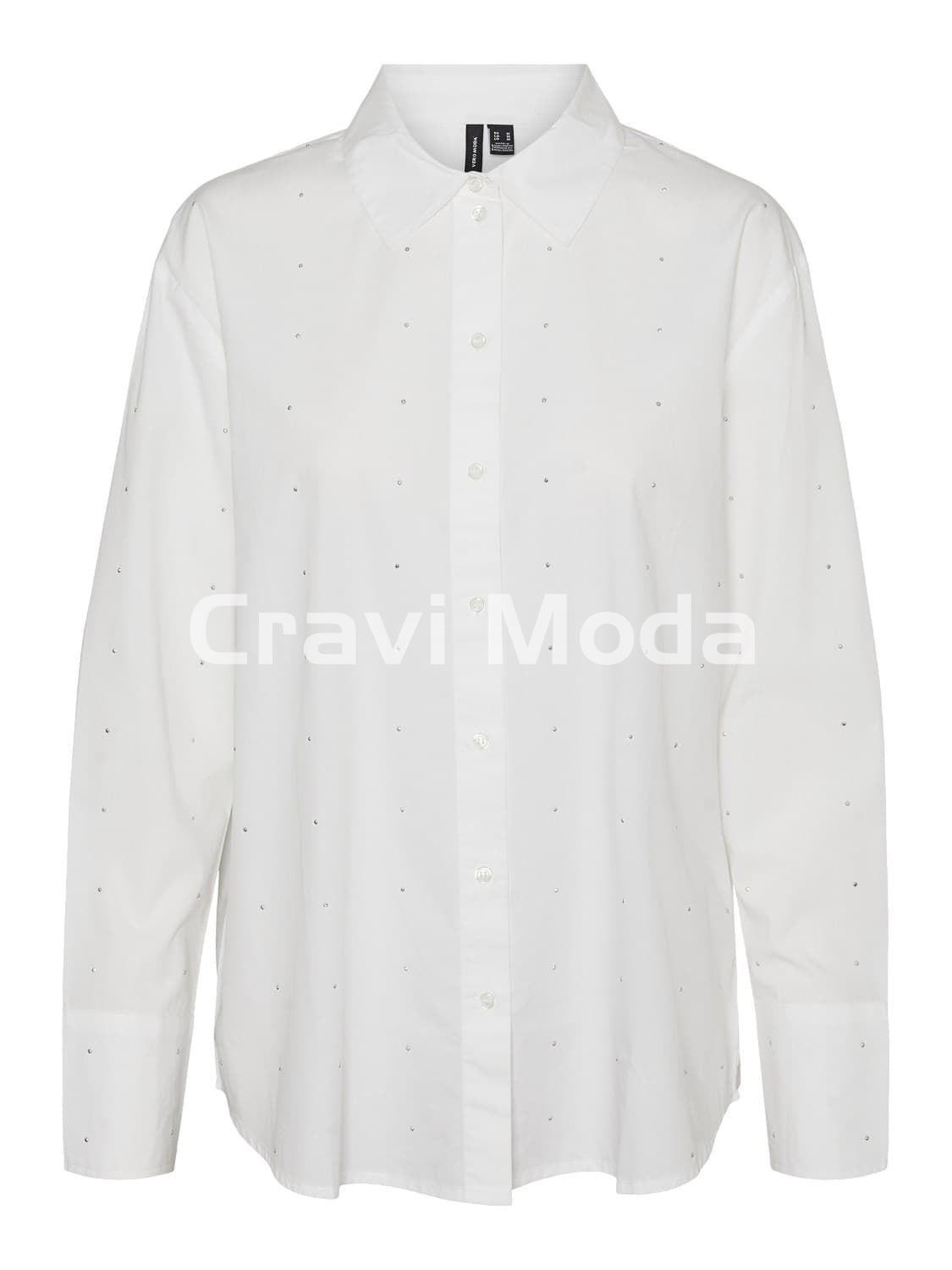 CAMISA BLANCA CON BRILLOS PLATA - Imagen 1