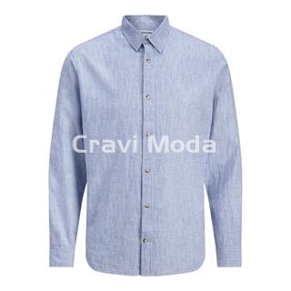 CAMISA BLANCA DE RALLAS AZUL - Imagen 1