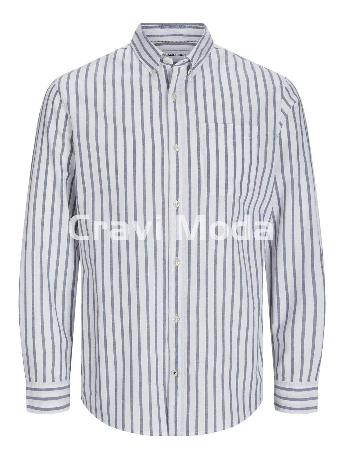 CAMISA BLANCA DE RALLAS AZULES - Imagen 1