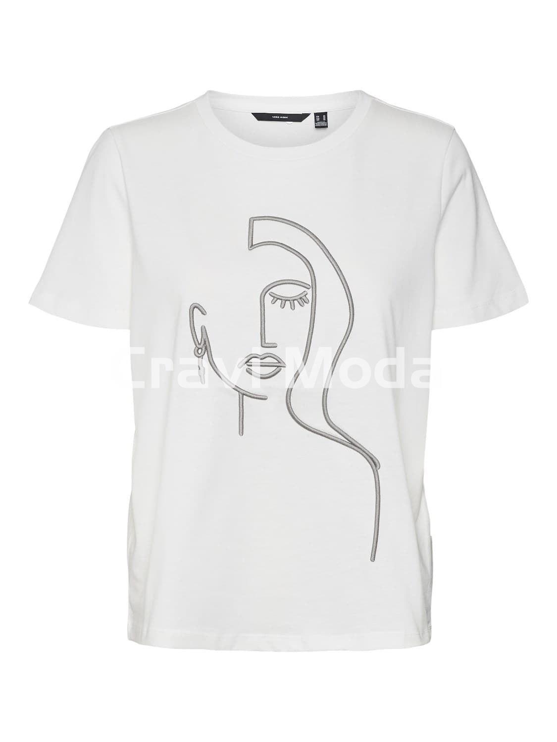 CAMISETA BLANCA CON BORDADO EN EL PECHO - Imagen 1