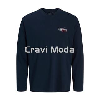 CAMISETA DE MANGA LARGA AZUL MARINO - Imagen 1