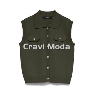 CHALECO DE PUNTO VERDE - Imagen 1