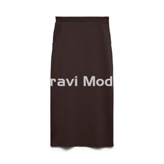 FALDA MIDI MARRON CHOCOLATE - Imagen 1