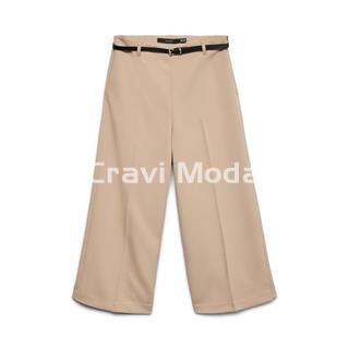 PANTALÓN CULOTTE BEIS CON CINTURÓN - Imagen 1