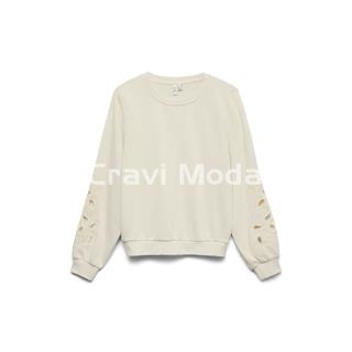 SUDADERA BEIS CON BORDADO CALADO EN LOS BRAZOS - Imagen 1