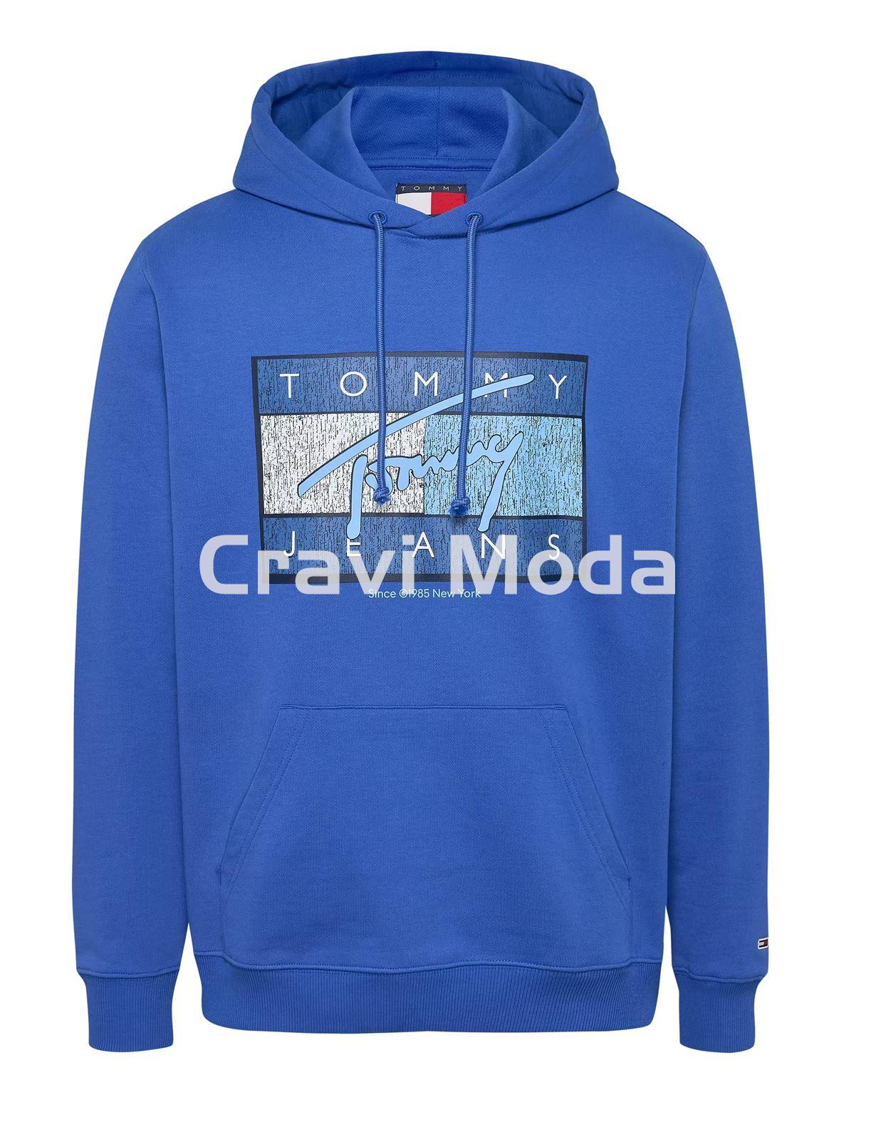 SUDADERA CON CAPUCHA AZUL - Imagen 1