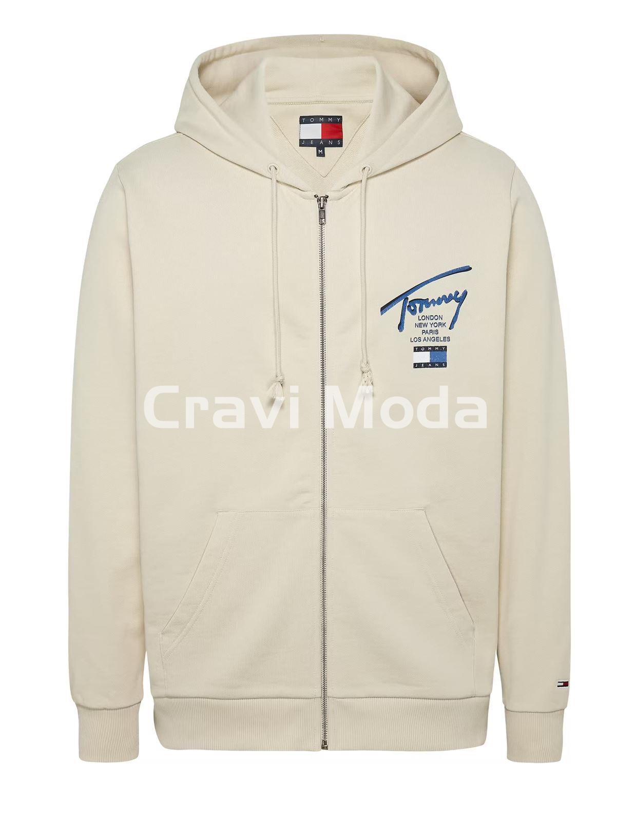 SUDADERA DE CREMALLERA CON CAPUCHA BEIS - Imagen 1