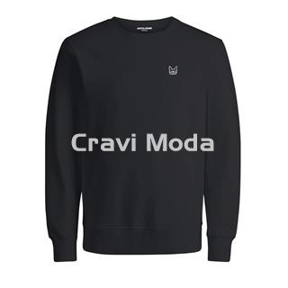 SUDADERA SIN CAPUCHA BÁSICA NEGRA - Imagen 1