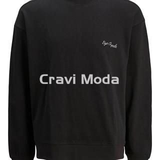 SUDADERA SIN CAPUCHA NEGRA CON DIBUJO EN LA ESPALDA - Imagen 1