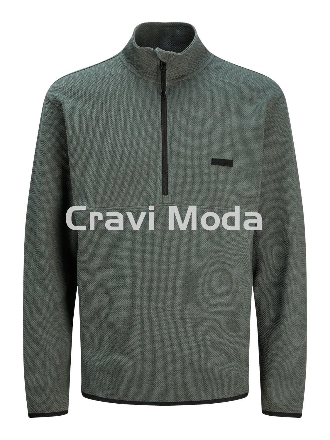 SUDADERA VERDE DE CREMALLERA - Imagen 1